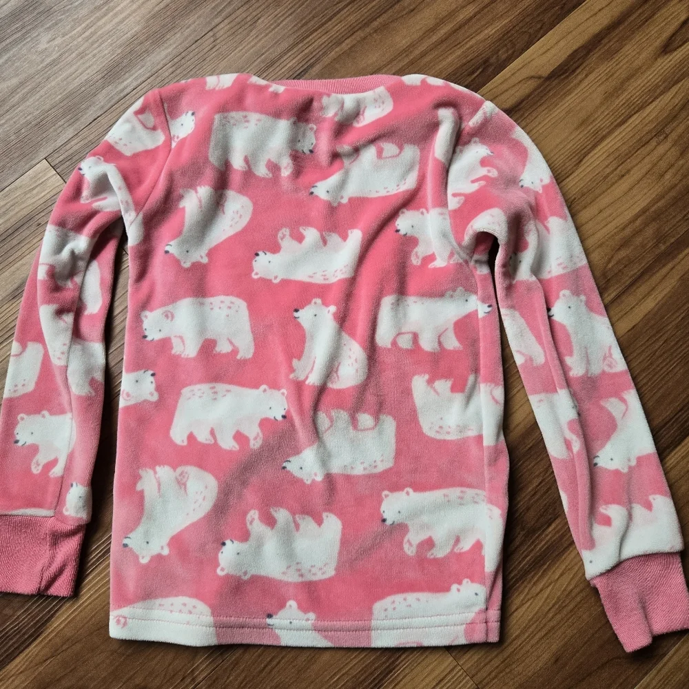 Girls 4T Care Bear & Polar Bear Cozy Pajama Sets EUC set of 2